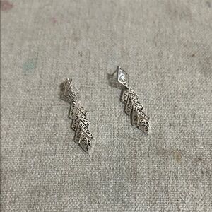 Intricate Silver Geometric Earrings
